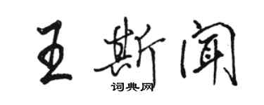 骆恒光王斯闻行书个性签名怎么写