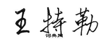 骆恒光王特勒行书个性签名怎么写