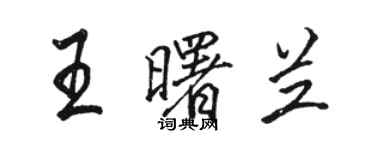 骆恒光王曙兰行书个性签名怎么写
