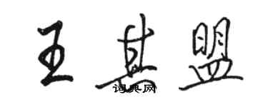 骆恒光王其盟行书个性签名怎么写