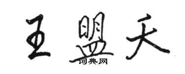 骆恒光王盟夭行书个性签名怎么写