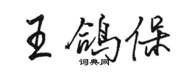 骆恒光王鸽保行书个性签名怎么写
