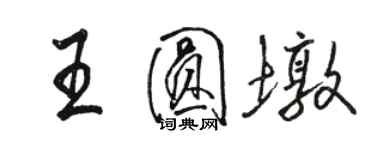 骆恒光王圆墩行书个性签名怎么写