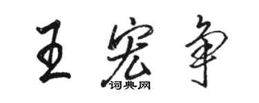 骆恒光王宏争行书个性签名怎么写