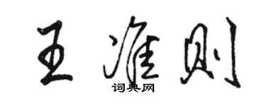 骆恒光王准则行书个性签名怎么写