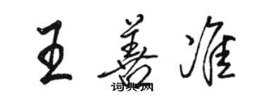 骆恒光王善准行书个性签名怎么写