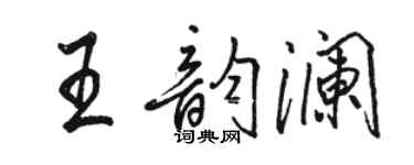 骆恒光王韵澜行书个性签名怎么写