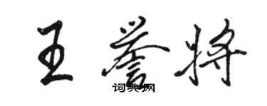 骆恒光王誉将行书个性签名怎么写