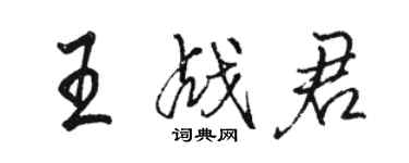 骆恒光王战君行书个性签名怎么写