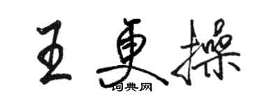骆恒光王更操行书个性签名怎么写