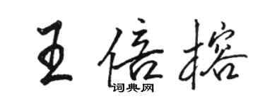 骆恒光王倍榕行书个性签名怎么写