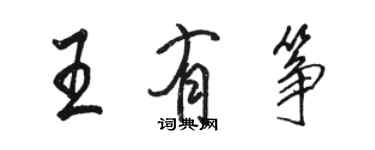 骆恒光王有筝行书个性签名怎么写