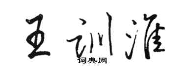 骆恒光王训淮行书个性签名怎么写