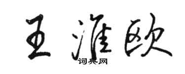 骆恒光王淮欧行书个性签名怎么写