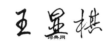 骆恒光王显棋行书个性签名怎么写