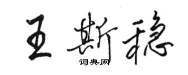 骆恒光王斯稳行书个性签名怎么写