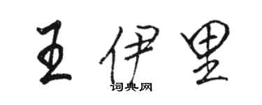 骆恒光王伊里行书个性签名怎么写