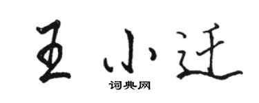 骆恒光王小迁行书个性签名怎么写