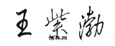 骆恒光王紫渤行书个性签名怎么写