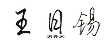 骆恒光王日锡行书个性签名怎么写