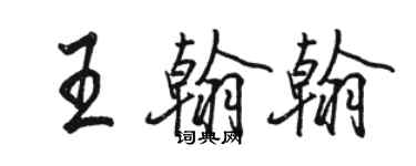 骆恒光王翰翰行书个性签名怎么写