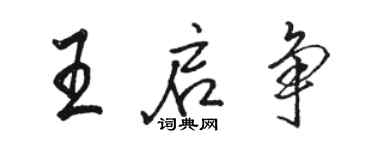 骆恒光王启争行书个性签名怎么写