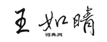 骆恒光王如晴行书个性签名怎么写