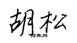 王正良胡松行书个性签名怎么写