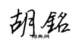 王正良胡铭行书个性签名怎么写