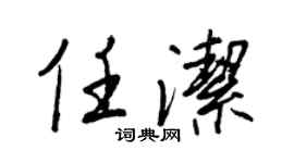 王正良任洁行书个性签名怎么写