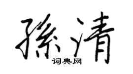 王正良孙清行书个性签名怎么写
