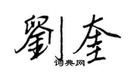 王正良刘奎行书个性签名怎么写