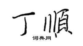 王正良丁顺行书个性签名怎么写