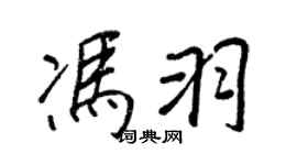 王正良冯羽行书个性签名怎么写