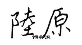 王正良陆原行书个性签名怎么写