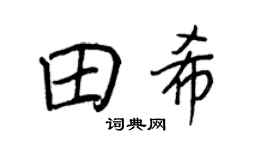 王正良田希行书个性签名怎么写