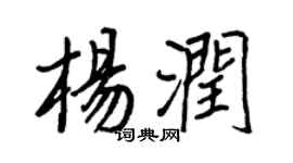 王正良杨润行书个性签名怎么写