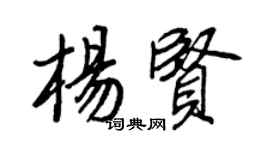 王正良杨贤行书个性签名怎么写