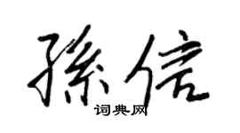 王正良孙信行书个性签名怎么写