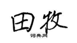 王正良田牧行书个性签名怎么写