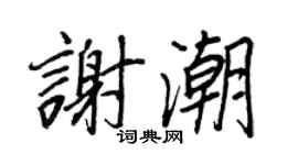 王正良谢潮行书个性签名怎么写