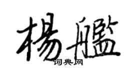 王正良杨舰行书个性签名怎么写