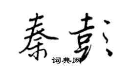 王正良秦彭行书个性签名怎么写