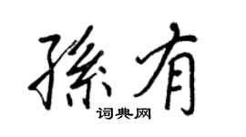 王正良孙有行书个性签名怎么写