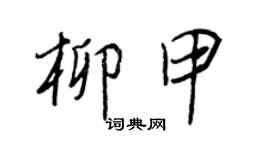 王正良柳甲行书个性签名怎么写