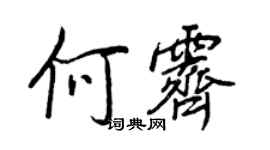 王正良何霁行书个性签名怎么写