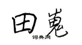 王正良田嵬行书个性签名怎么写