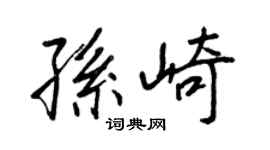 王正良孙崎行书个性签名怎么写