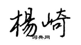 王正良杨崎行书个性签名怎么写