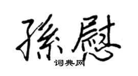王正良孙慰行书个性签名怎么写